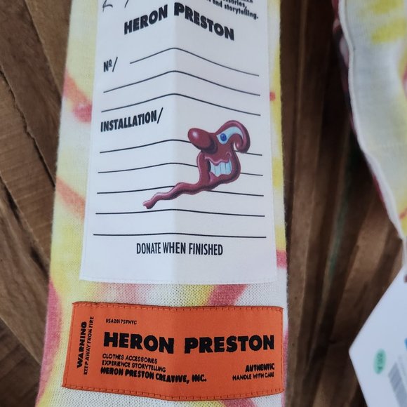 Heron Preston x Kenny Scharf crewneck wool exposed seams sweater Sz XS - Picture 7 of 10